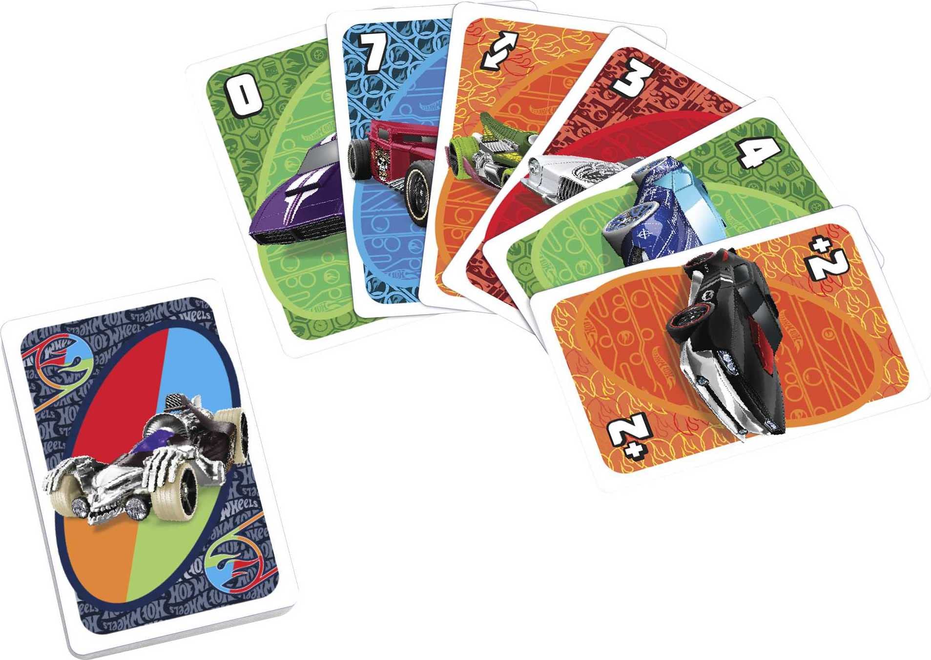 Hot Wheels UNO pack front view highlights gift-ready packaging