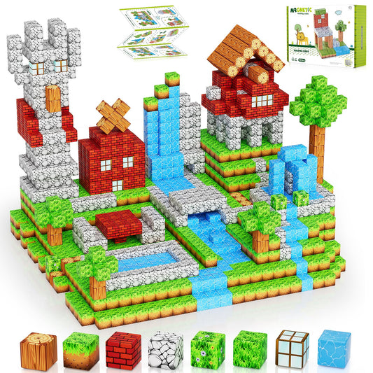 HOTERA magnetic blocks 103pcs cubes closeup for safe toddler play