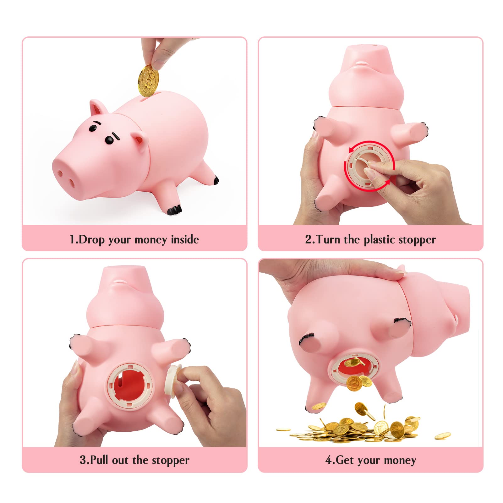 HOTFUN piggy bank removable head design adds playful access.