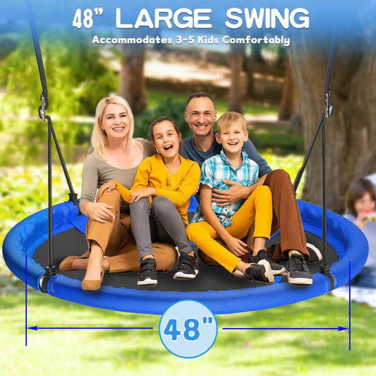 Hotjump saucer swing brings family fun to the backyard.