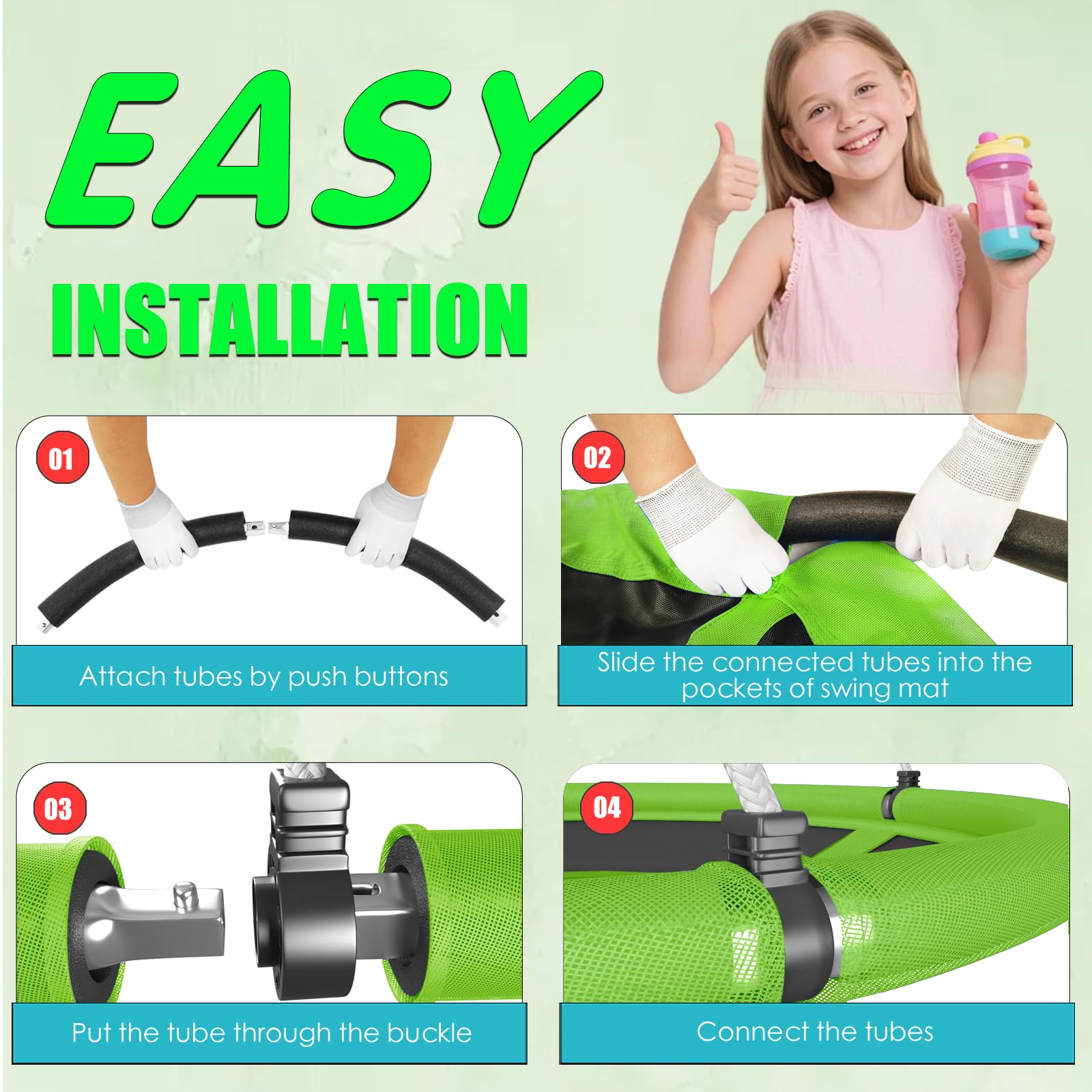 Hotjump backyard installation image showing tree-friendly mounting options