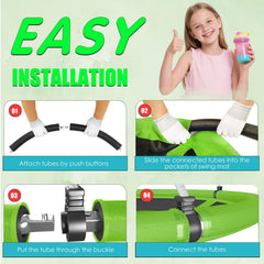 Hotjump backyard installation image showing tree-friendly mounting options