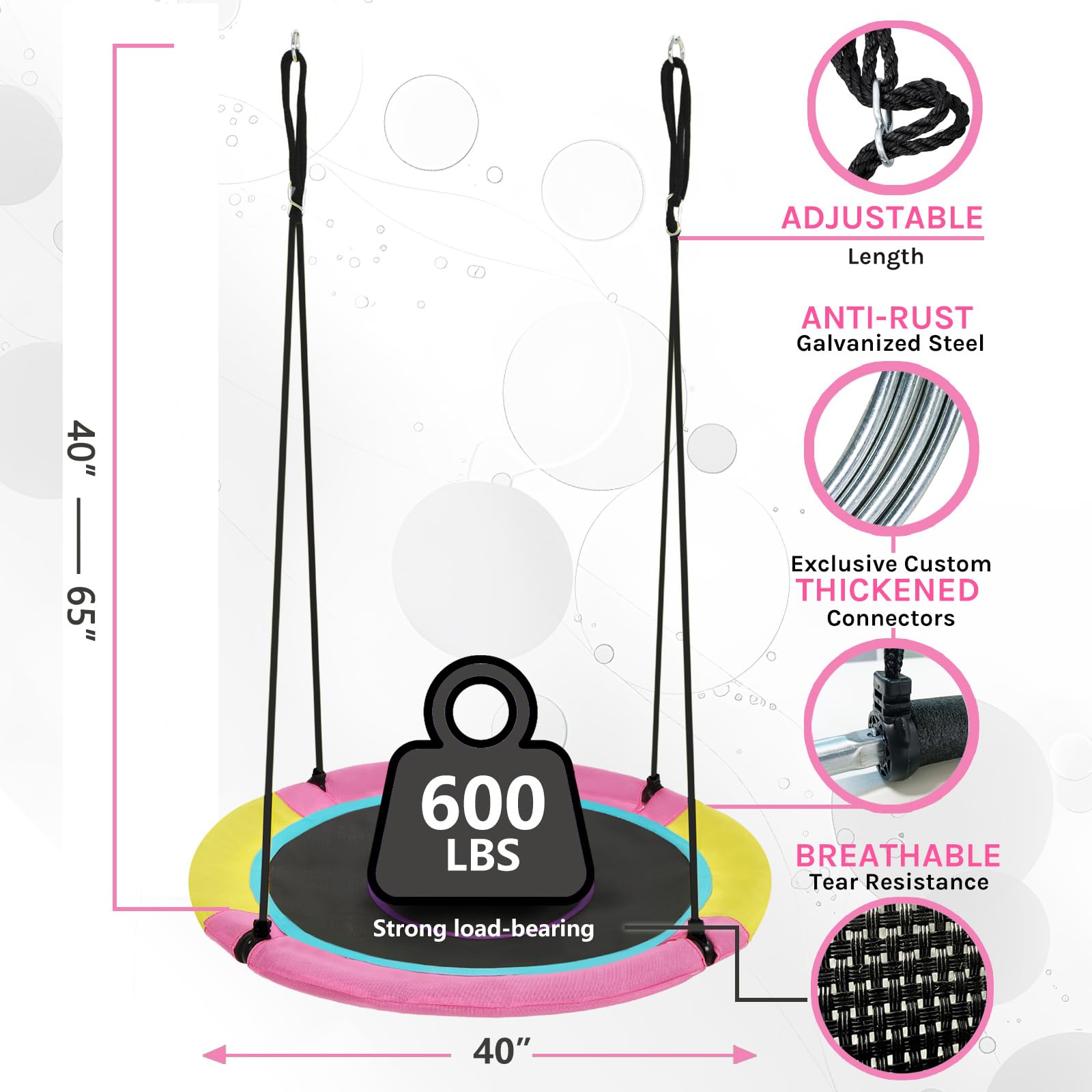 Hotjump Textilene fabric swing with soft padding, for comfy sessions outdoors.