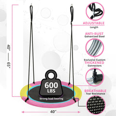 Hotjump Textilene fabric swing with soft padding, for comfy sessions outdoors.