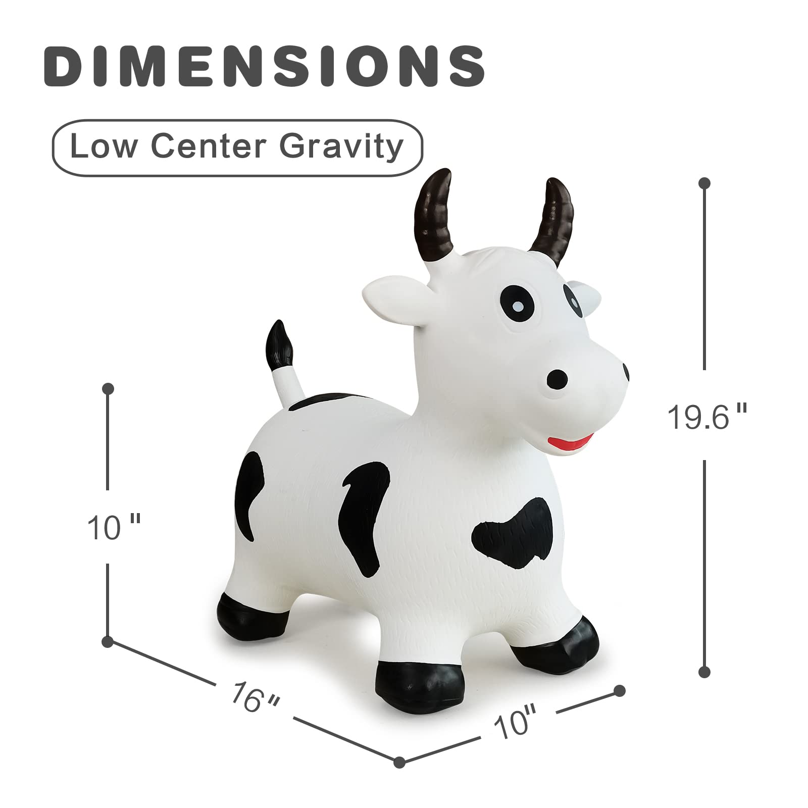 HotMax bouncy cow hopper front view perfect for imaginative farm adventures.
