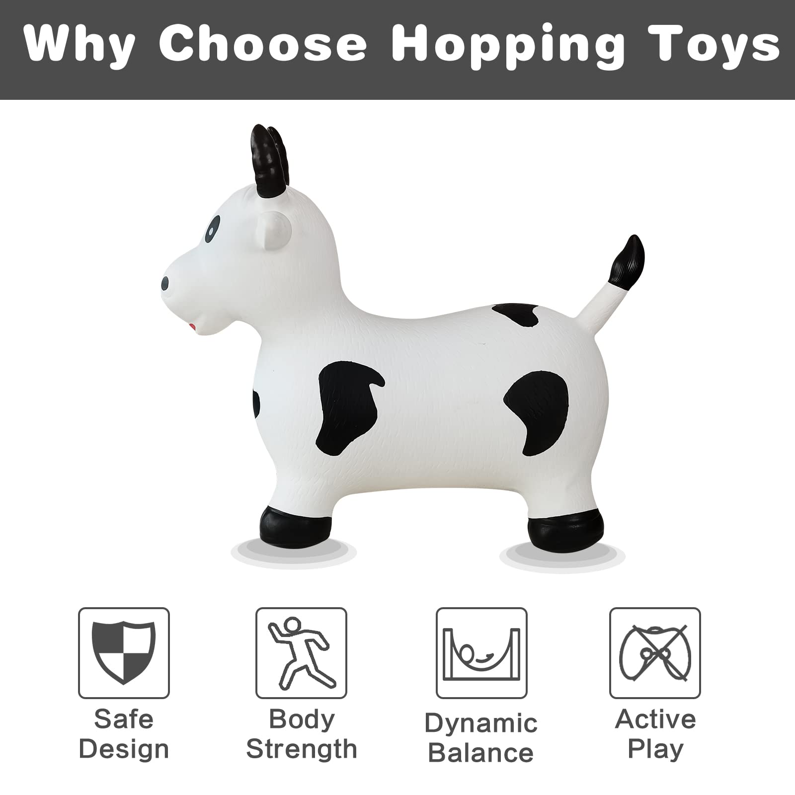 HotMax cow hopper inflating with pump for quick setup during playtime.