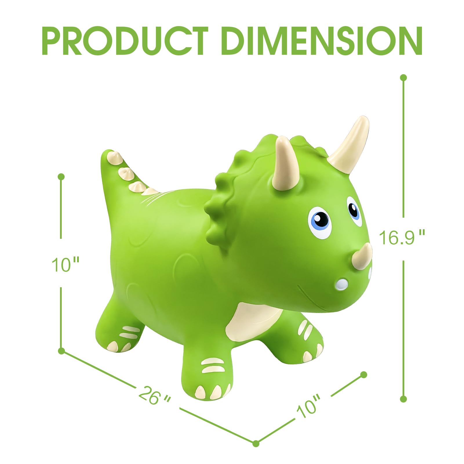 Inflated HotMax dinosaur bouncy hopper ready for indoor or outdoor fun.