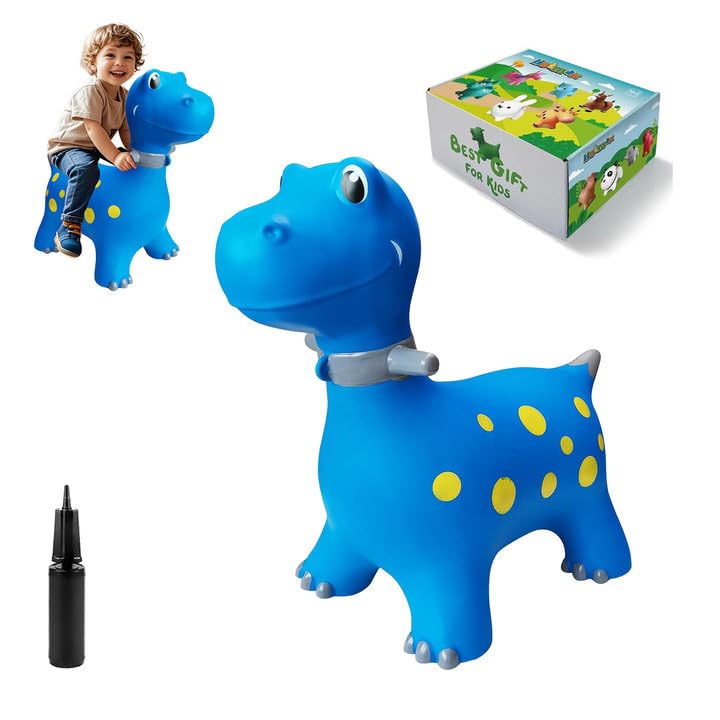 HotMax Dinosaur Horse Bounce blue enhances active indoor play and motor skills.