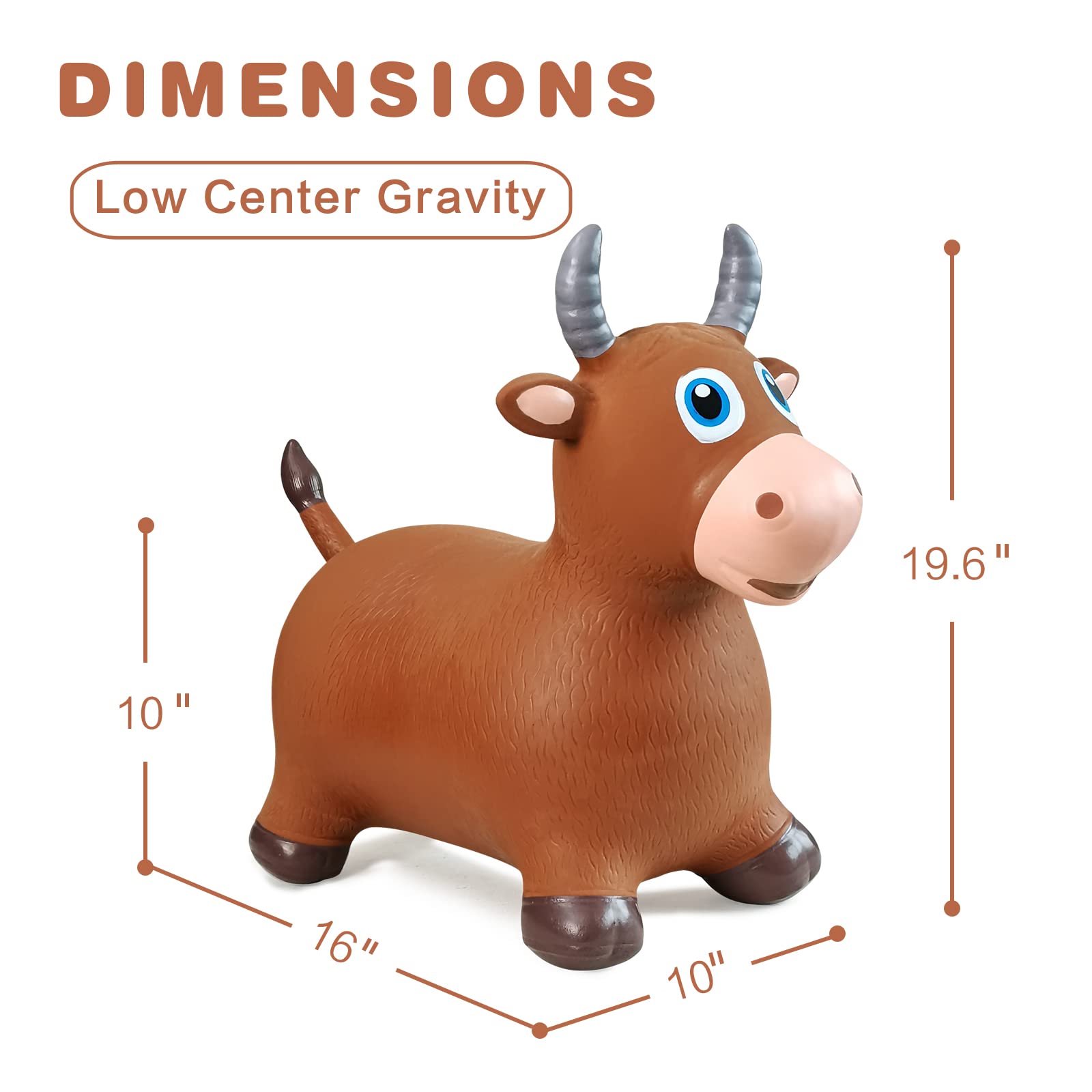 HotMax inflatable farm animal hopper supports balance and coordination during play.