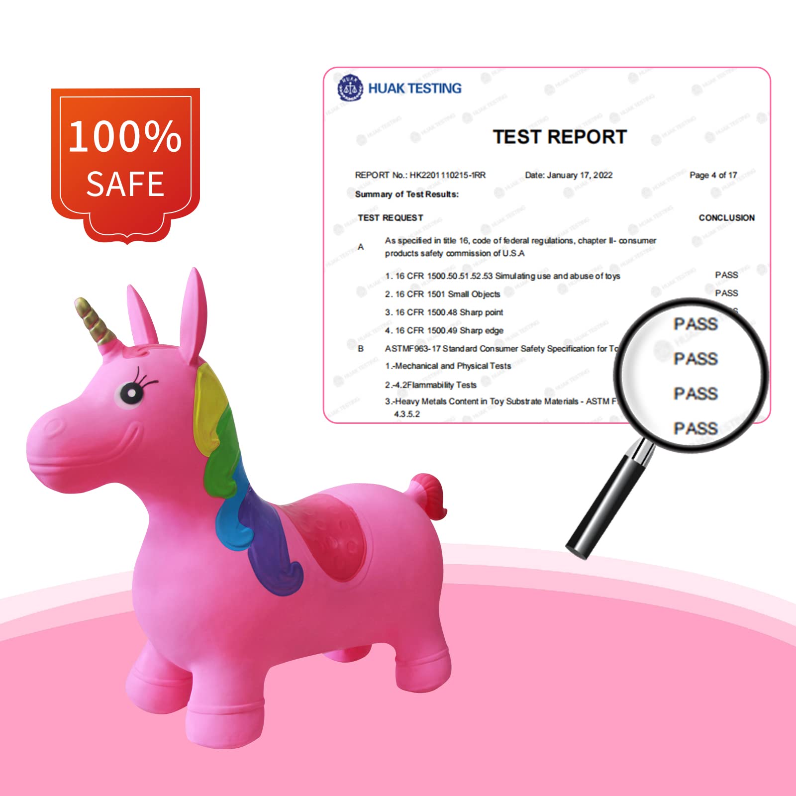 HotMax Unicorn Bouncy Horse pink child playing to improve balance