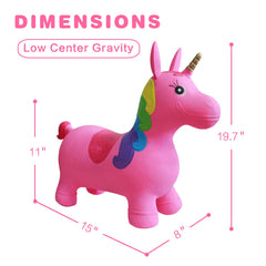 HotMax Unicorn Bouncy Horse pink inflating mechanism with pump included