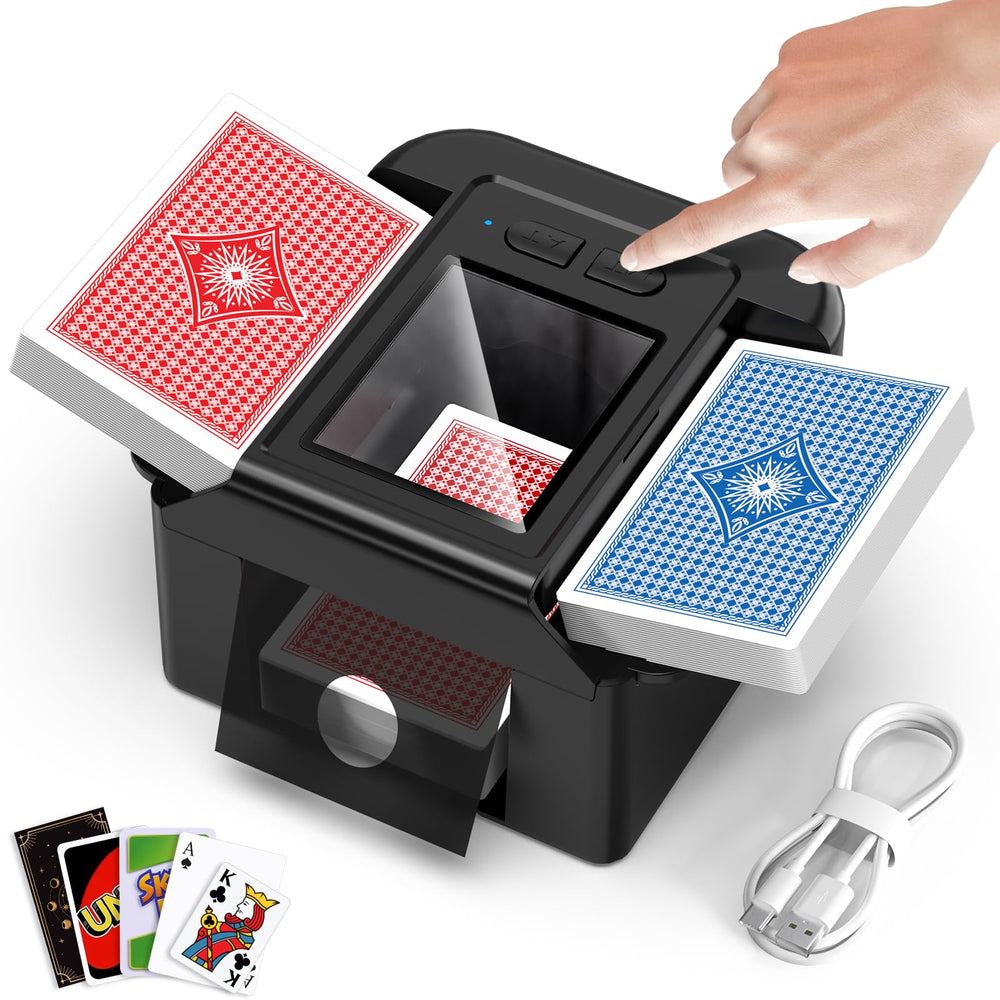 HOTOIQ Card Shuffler auto shuffle in action for quick game starts