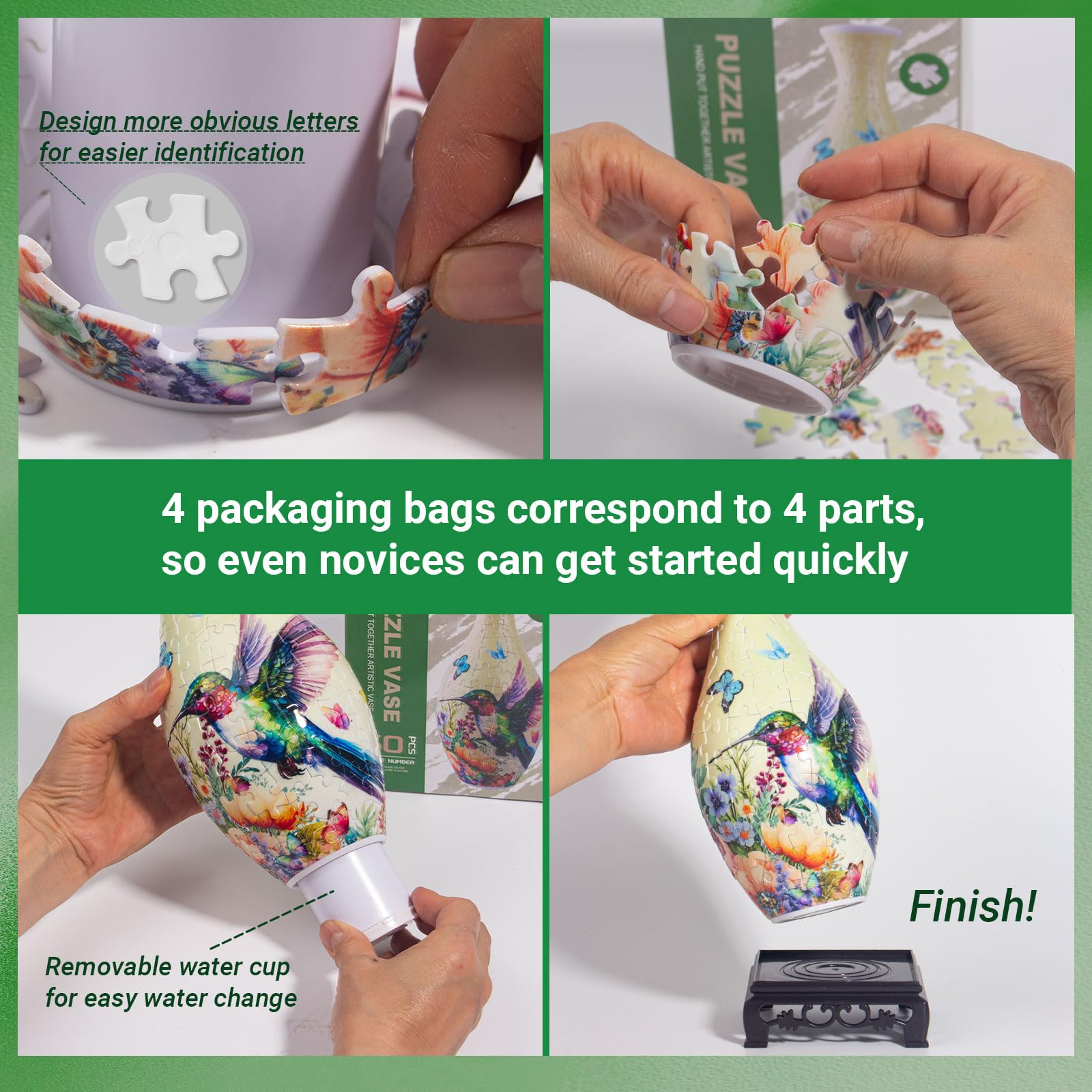 HOTPLACY 3D Puzzle Vase UV-printed finish resists moisture and fading