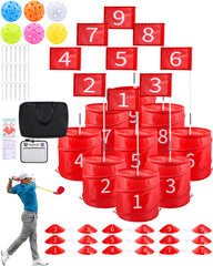 HOTWIND backyard golf game setup shows portable, all-in-one play kit.