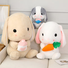 HOUPU Easter display rabbit plush, ideal for shelf decor and gift baskets.