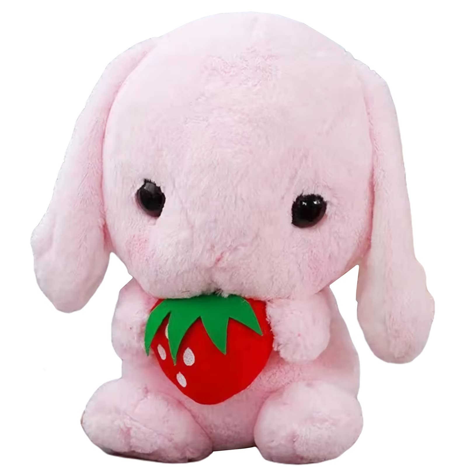 HOUPU soft bunny pink strawberry 22cm, cuddly playmate for kids.