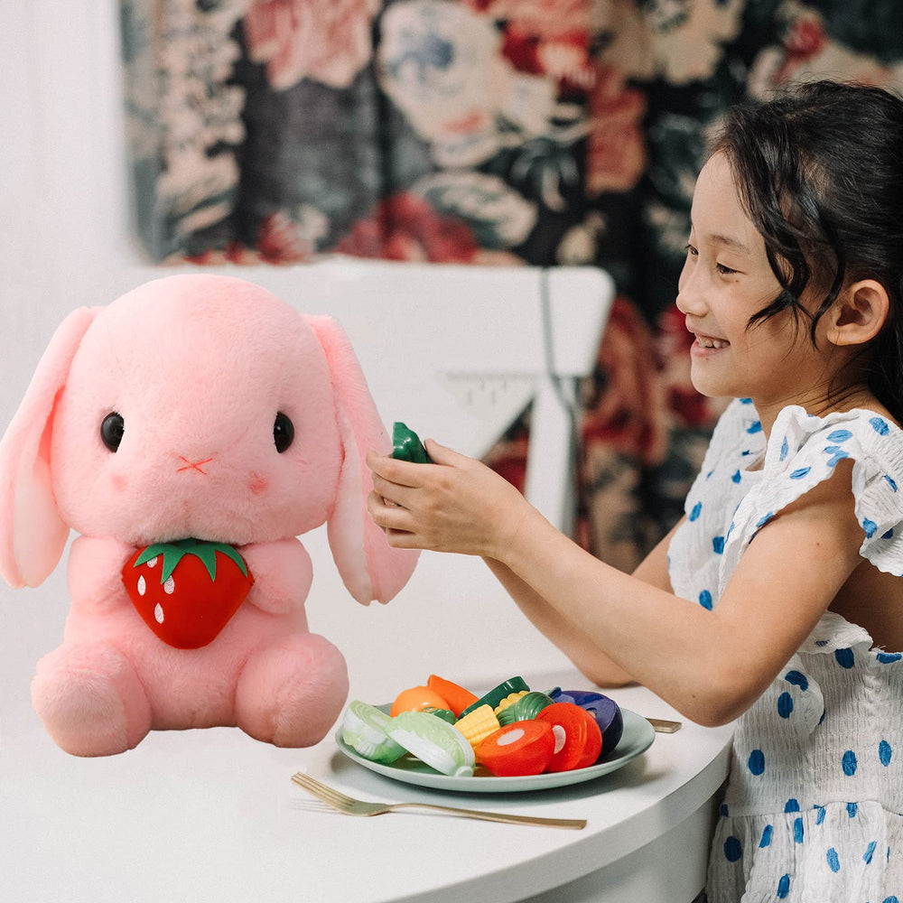 HOUPU bunny white four-leaf-clover 43cm, charming display piece and hug-friendly companion.