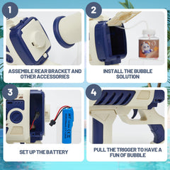 Houscly bubble machine gun leakproof compartment prevents spills during play