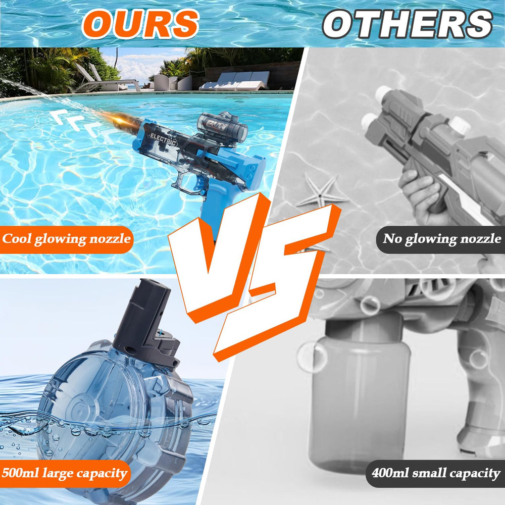 Houscly 500ml tank enables longer play with fewer refills.