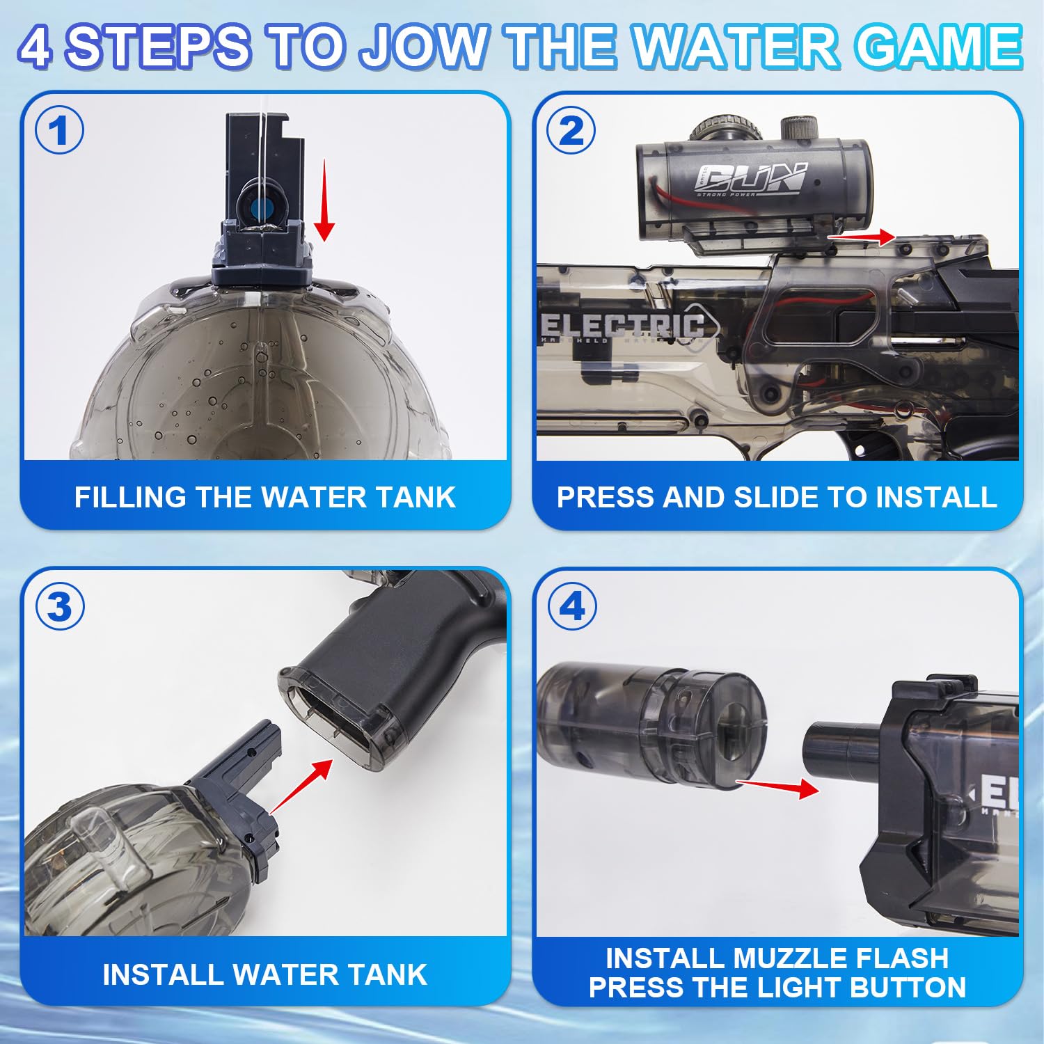 Houscly electric drive delivers strong, consistent water streams.