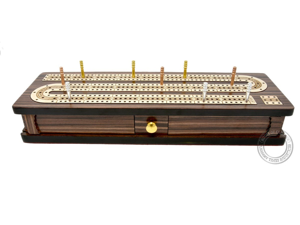 House of Cribbage peg set in gold, silver, and copper finishes