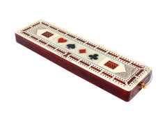 House of Cribbage brass peg set includes gold, silver, copper for vibrant play.