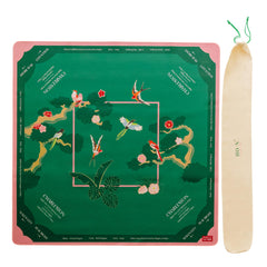 House of Nevrie Mahjong mat rolled in carry bag for travel and storage.
