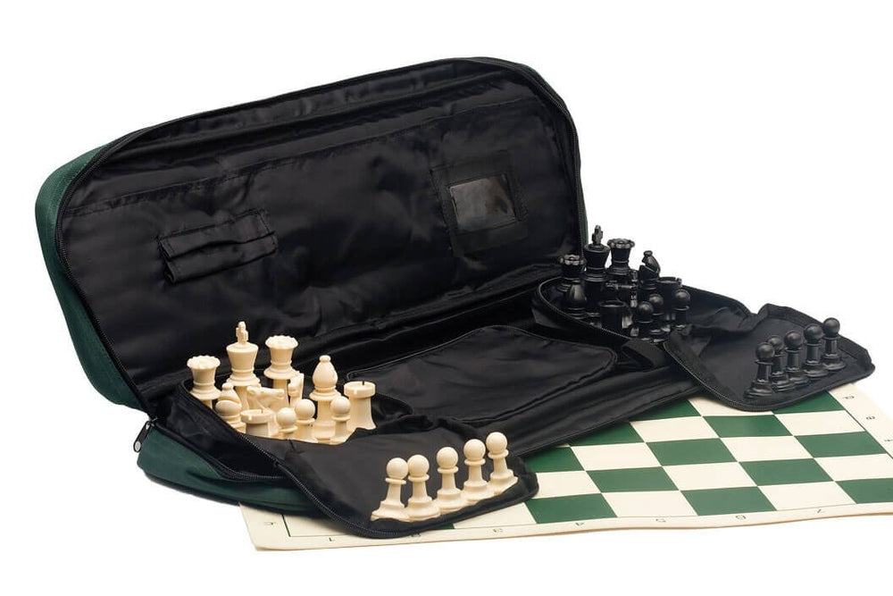 The House of Staunton deluxe chess bag keeps pieces organized during travel