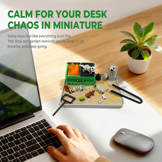 HouseBegan desk raccoon figures add charm and a lighthearted mood.