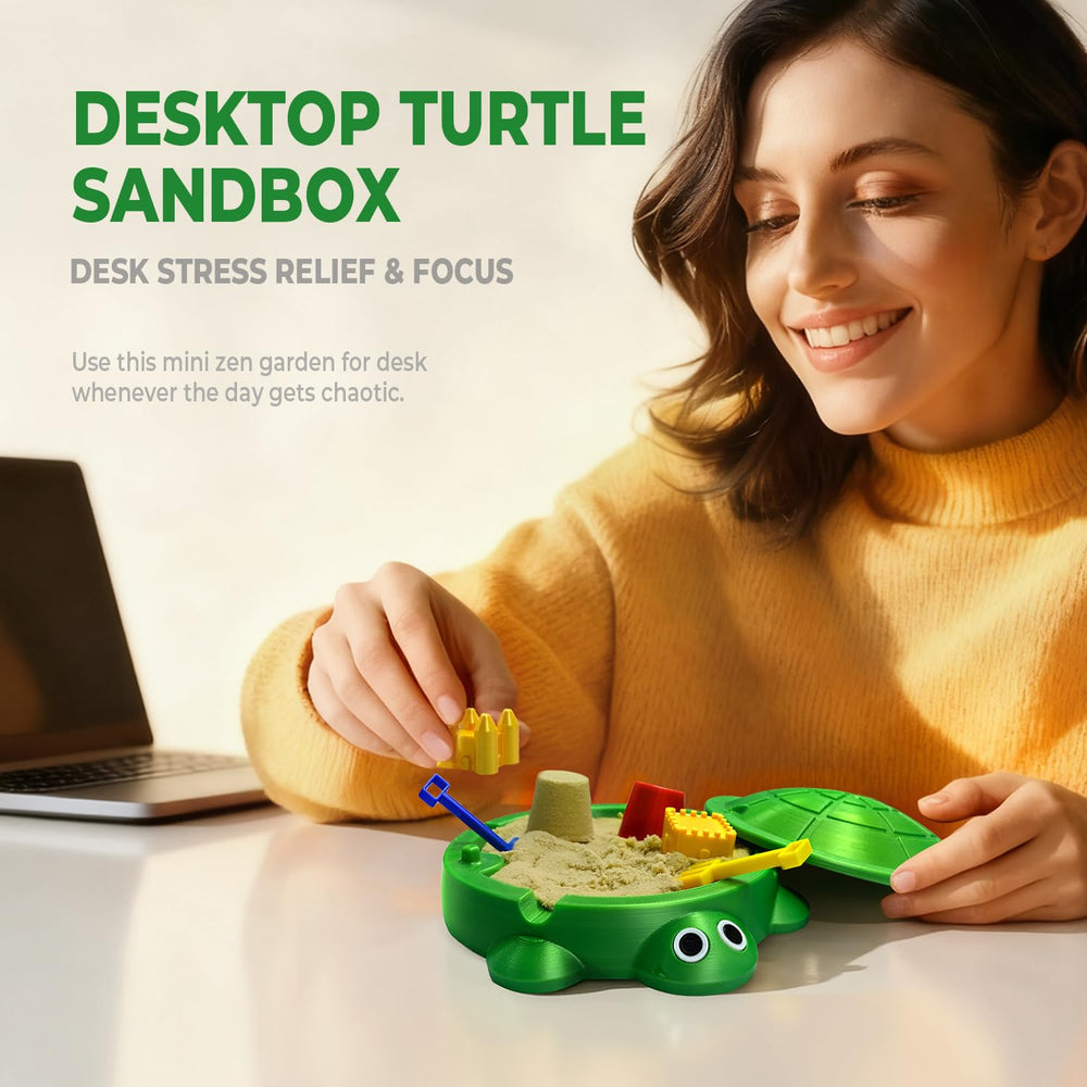 HouseBegan Desk Zen Garden Moldable Sand—quick focus break at work.