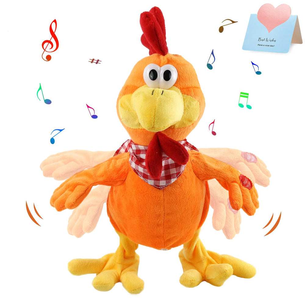 Houwsbaby 15-inch squawking chicken toy front view with friendly design for kids