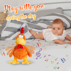 Houwsbaby chicken toy battery compartment setup for quick battery change