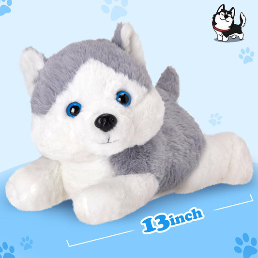 Close-up of Houwsbaby husky plush showing ultra-soft fabric
