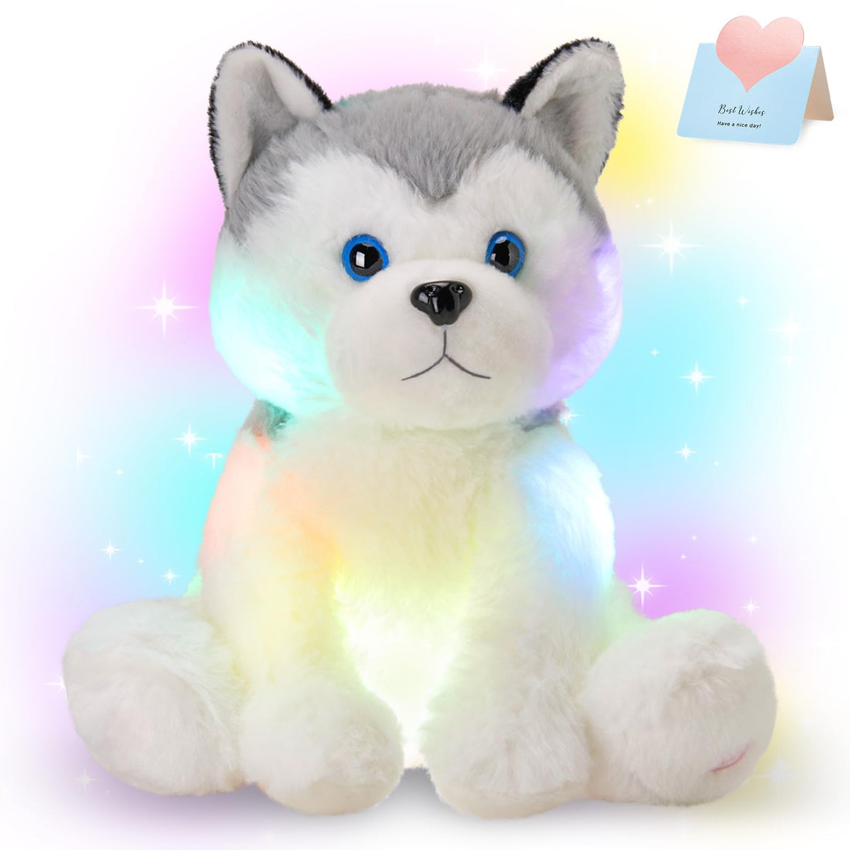 Houwsbaby Husky plush full view, a cuddly bedtime companion