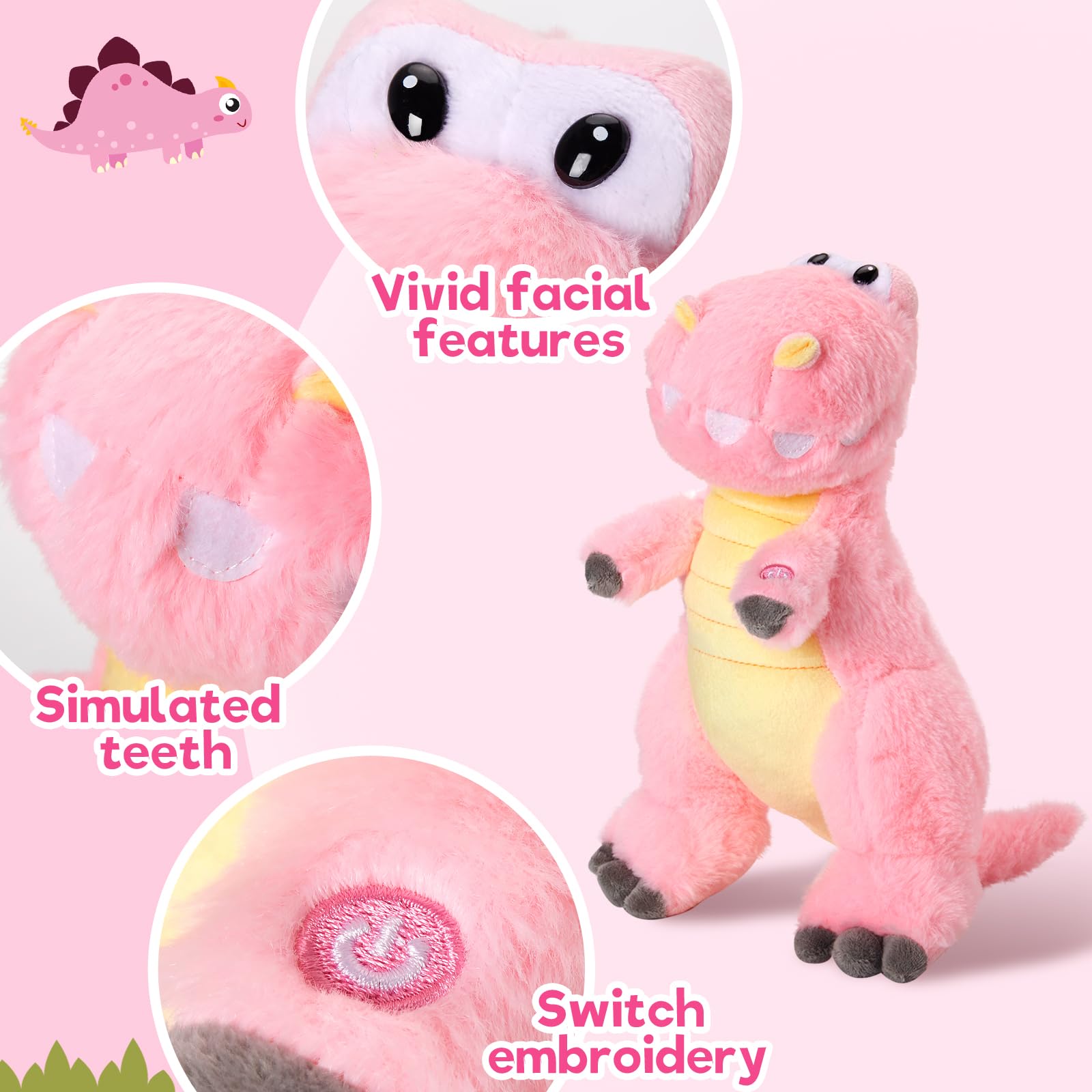 Houwsbaby LED Dino Night Light helps children relax at bedtime.