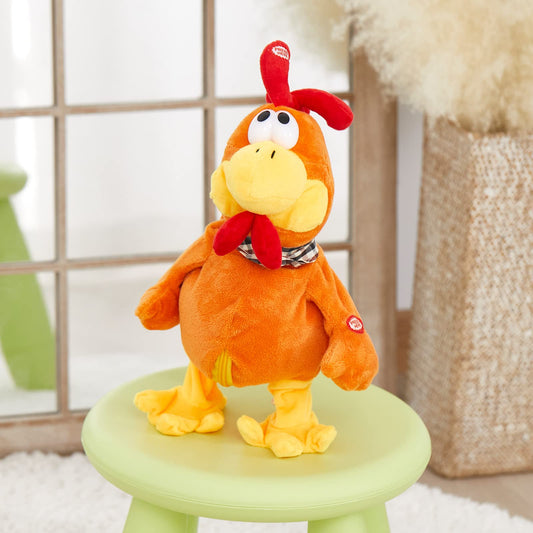 Houwsbaby rooster plush in singing action for interactive play