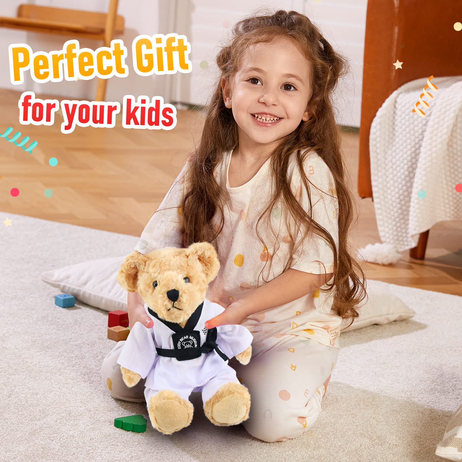 Houwsbaby Taekwondo bear surface washable for easy cleanup after adventures.