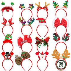 HOVACY Christmas headbands Santa hat: soft felt festive accessory for playful family photos