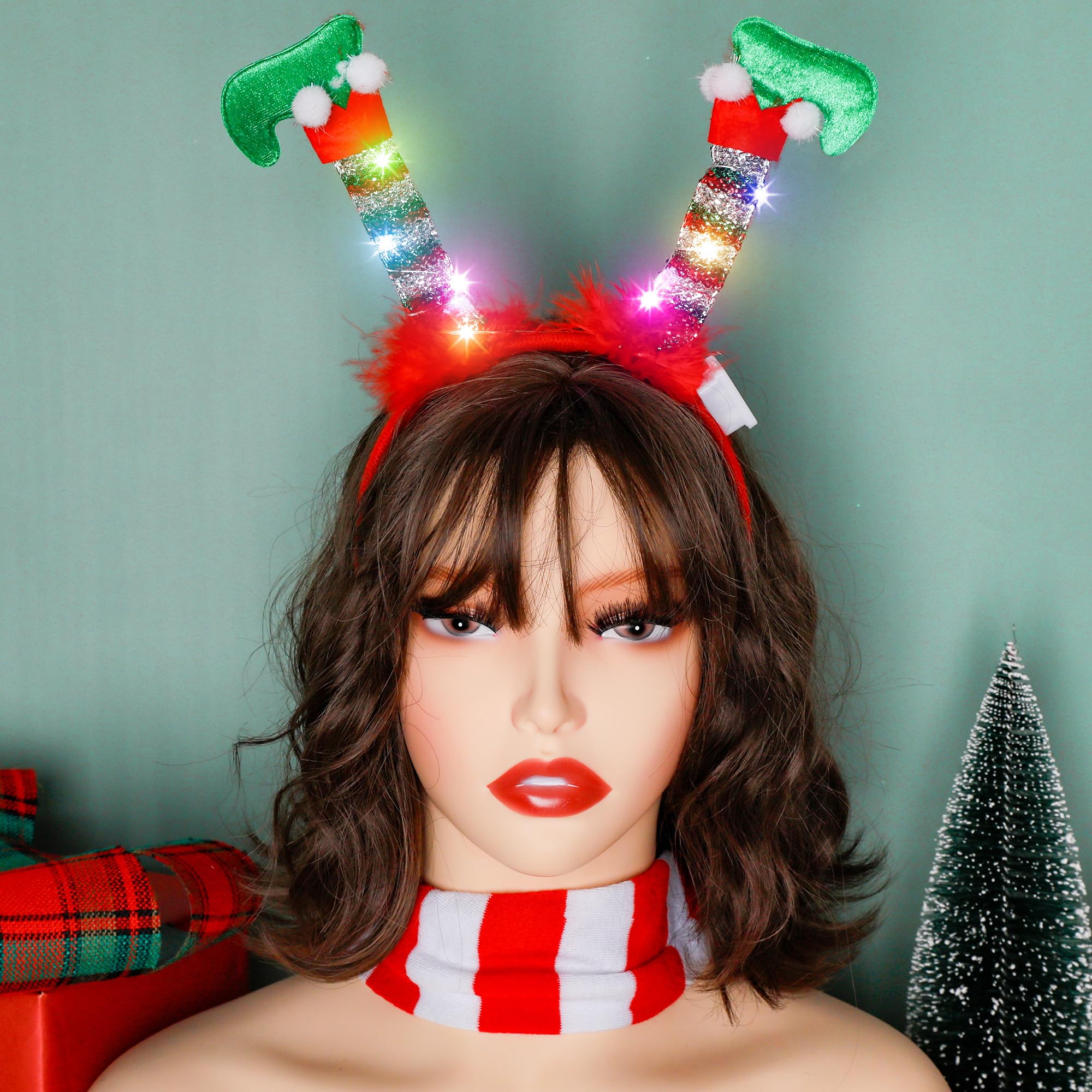HOVACY elf hat headband illuminated for cosplay and stage moments