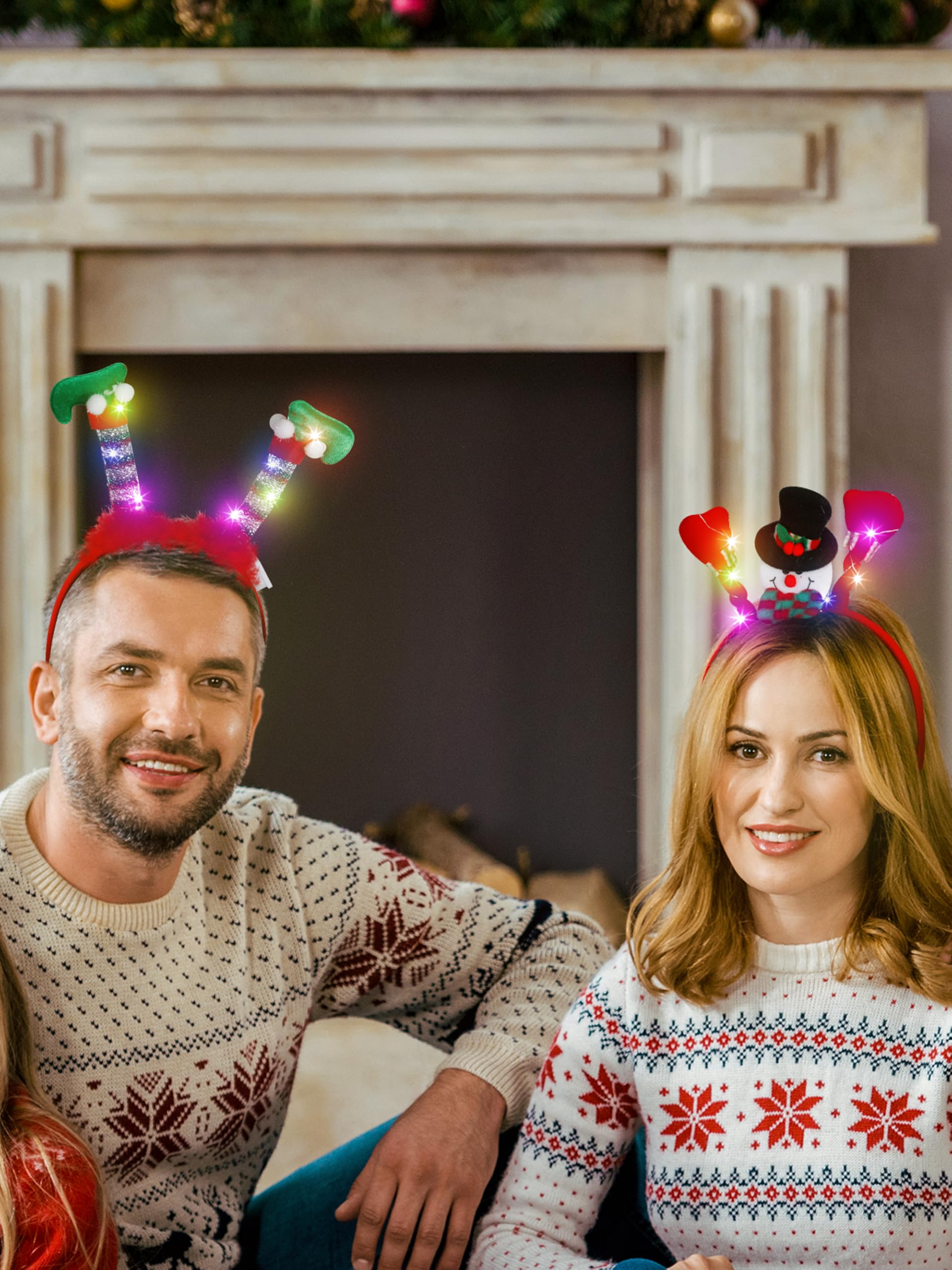 HOVACY felt-material headband is sturdy and long-lasting for holiday use.