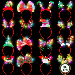 HOVACY light up Christmas headband with Santa hat for festive photos and parties.