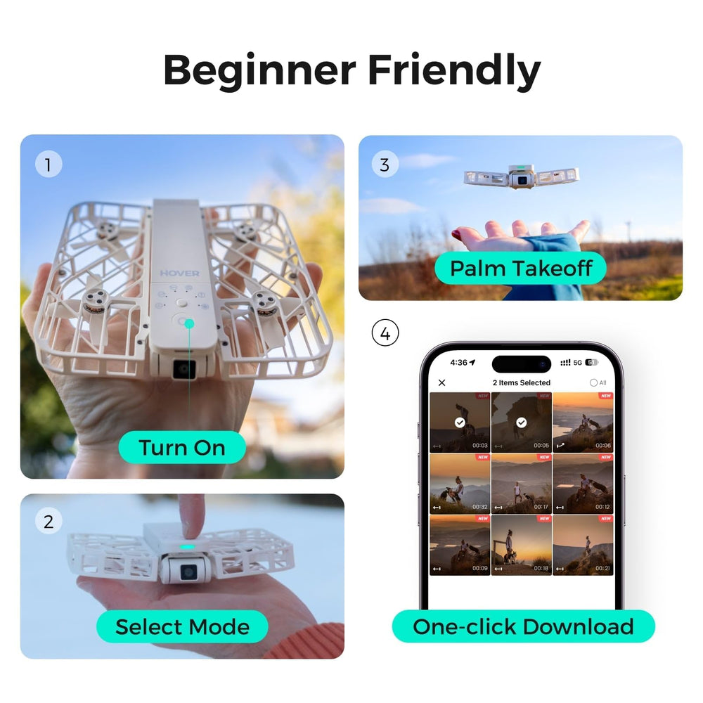 HOVERAir X1 records 2.7K video with HDR for vivid moments.