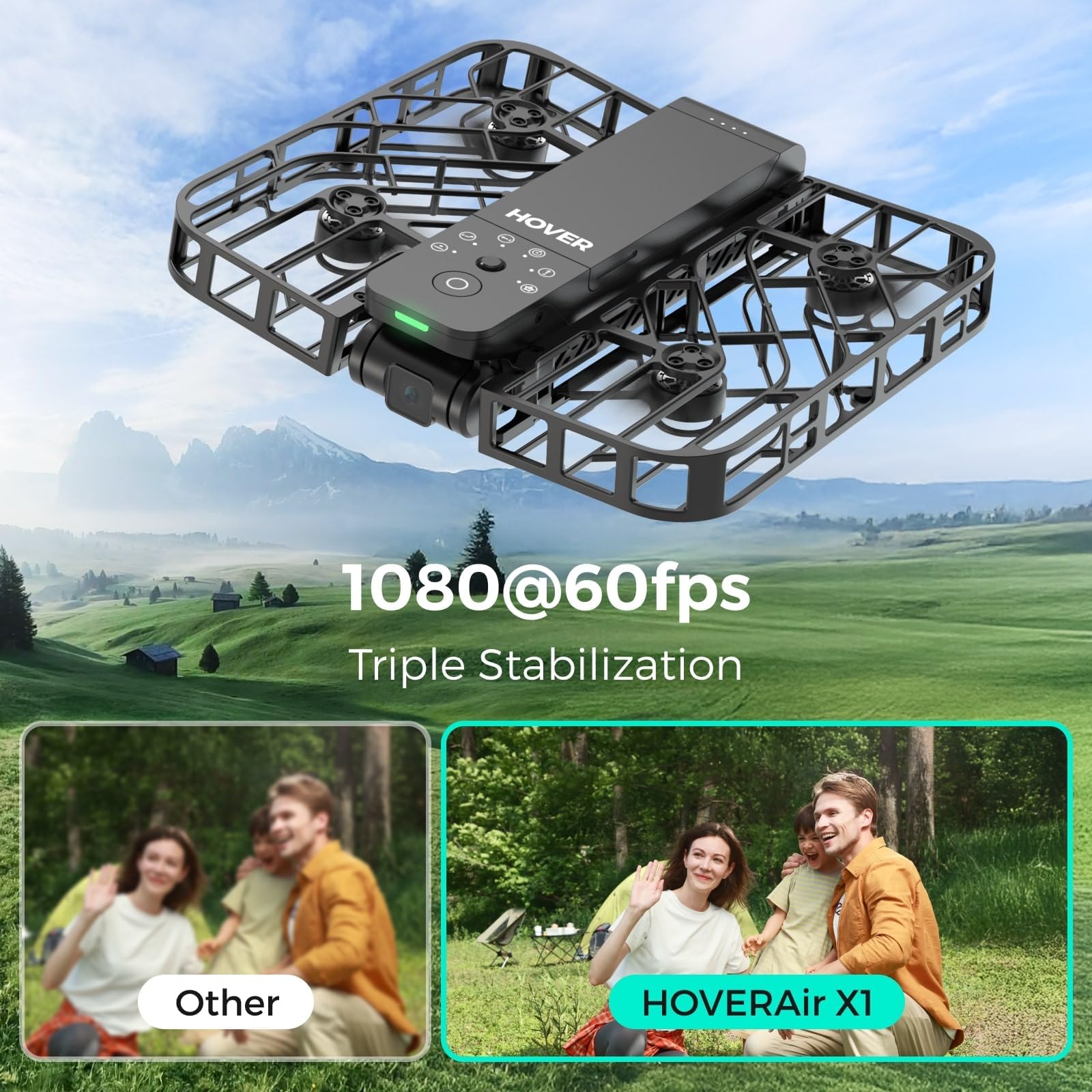 HOVERAir X1 32GB storage keeps footage locally for privacy.