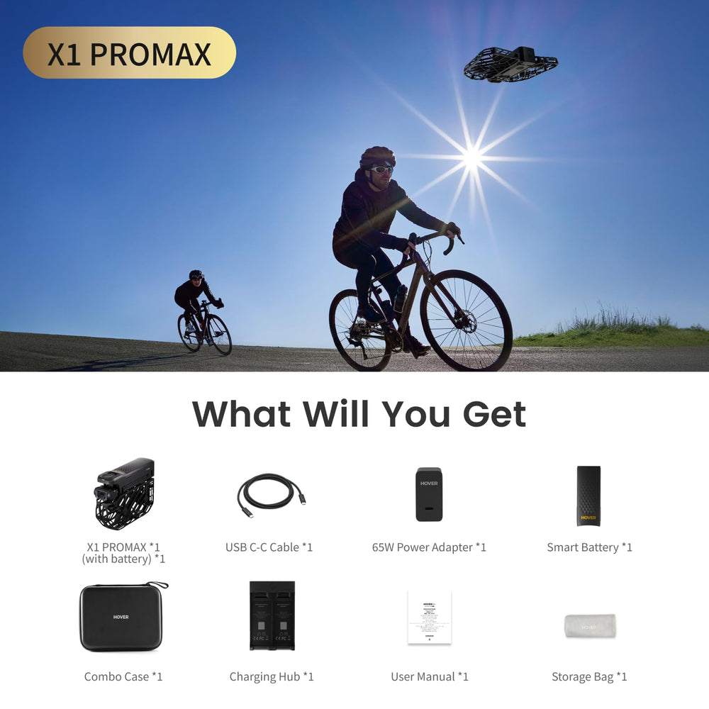HOVERAir X1 Promax app storage with 64GB internal and 1TB expandability