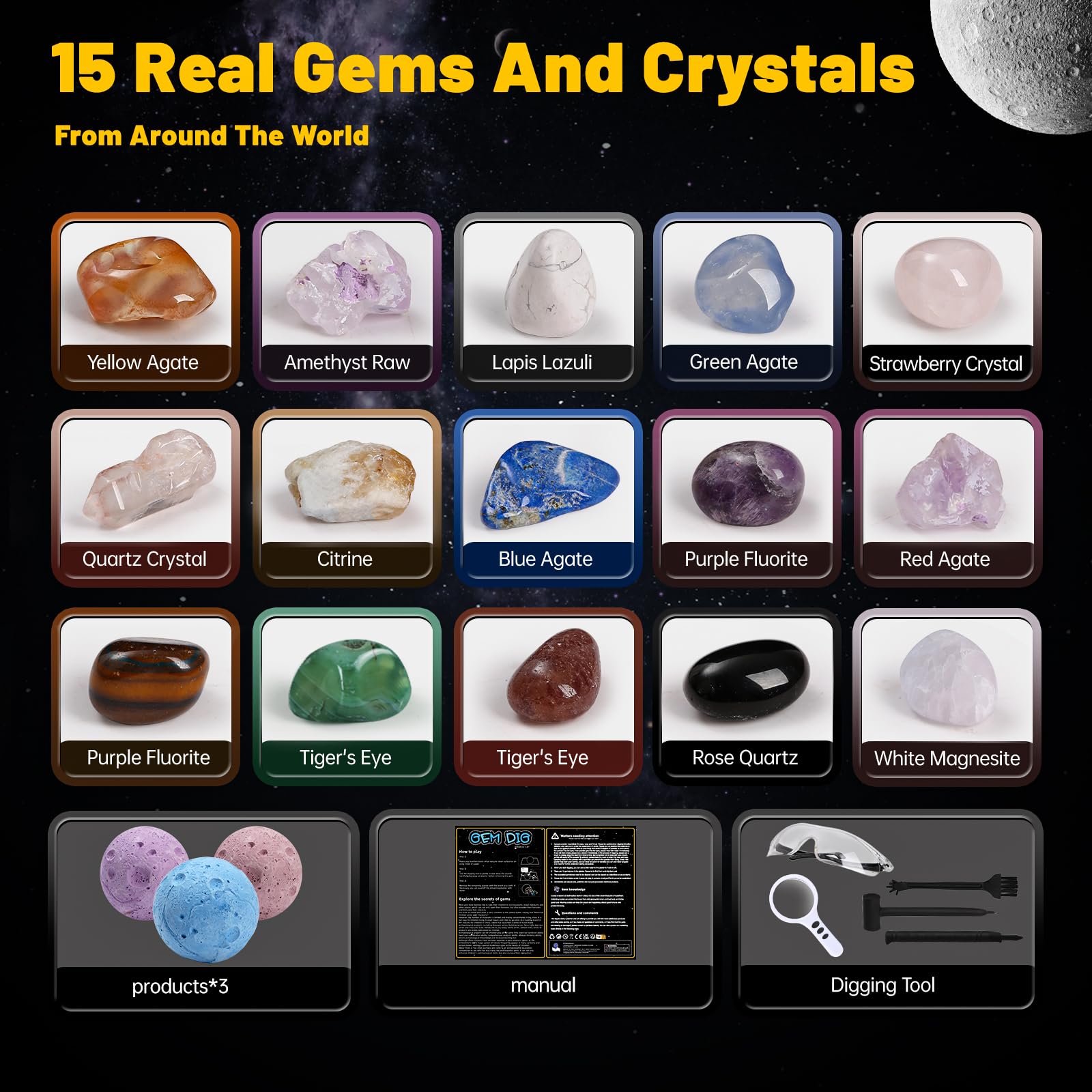 Hovydzz Gemstones Dig Kit portable STEM lab for hands-on science anytime.