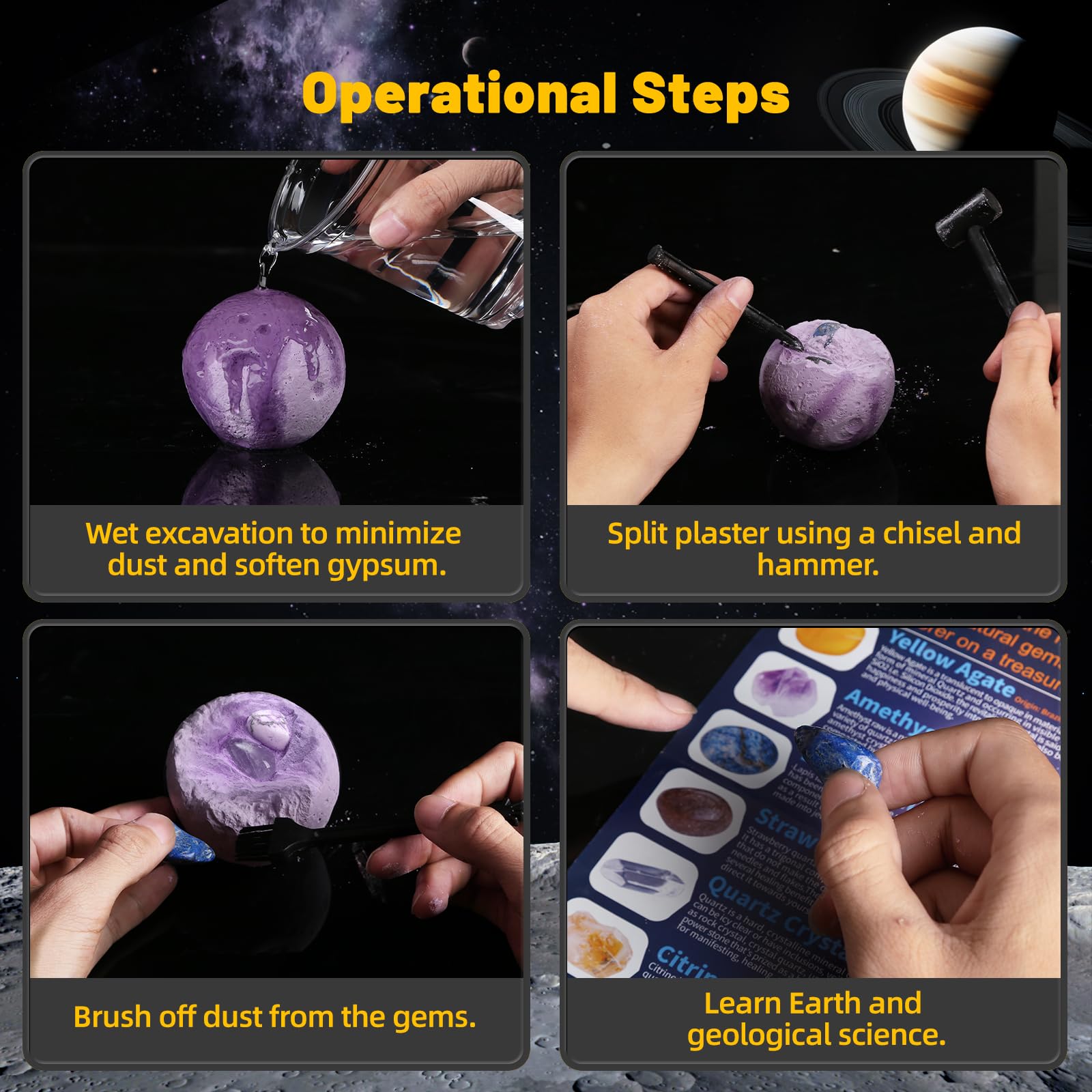 Hovydzz Gemstones Dig Kit ideal gift for kids aged 6-12 who love science.