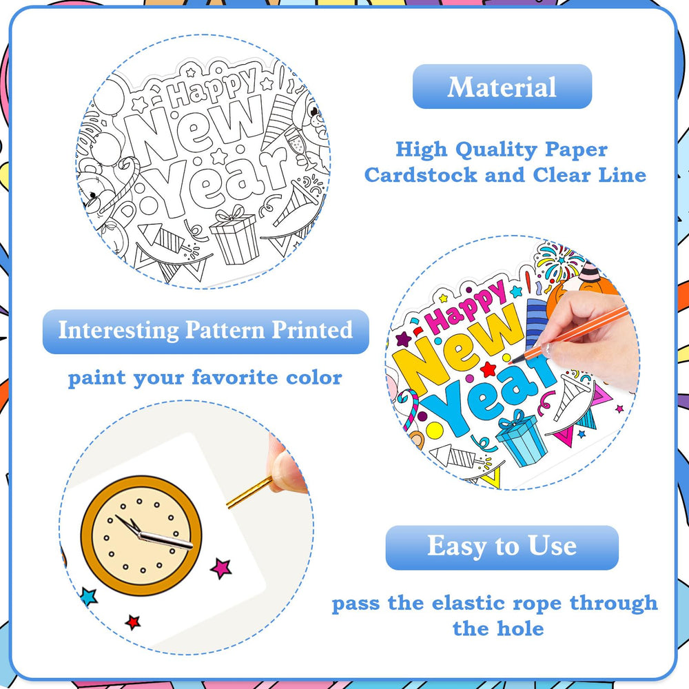 HOWAF Color Your Own New Year Crowns design preview for kids