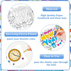 HOWAF Color Your Own New Year Crowns design preview for kids
