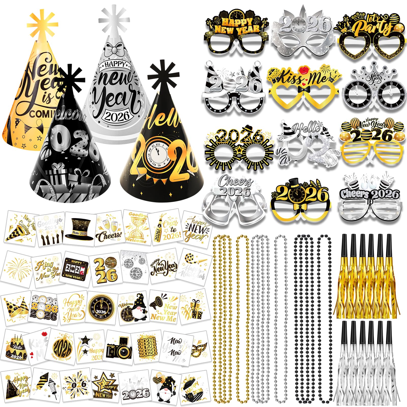 Howaf New Year hats with elastic straps for comfortable wear