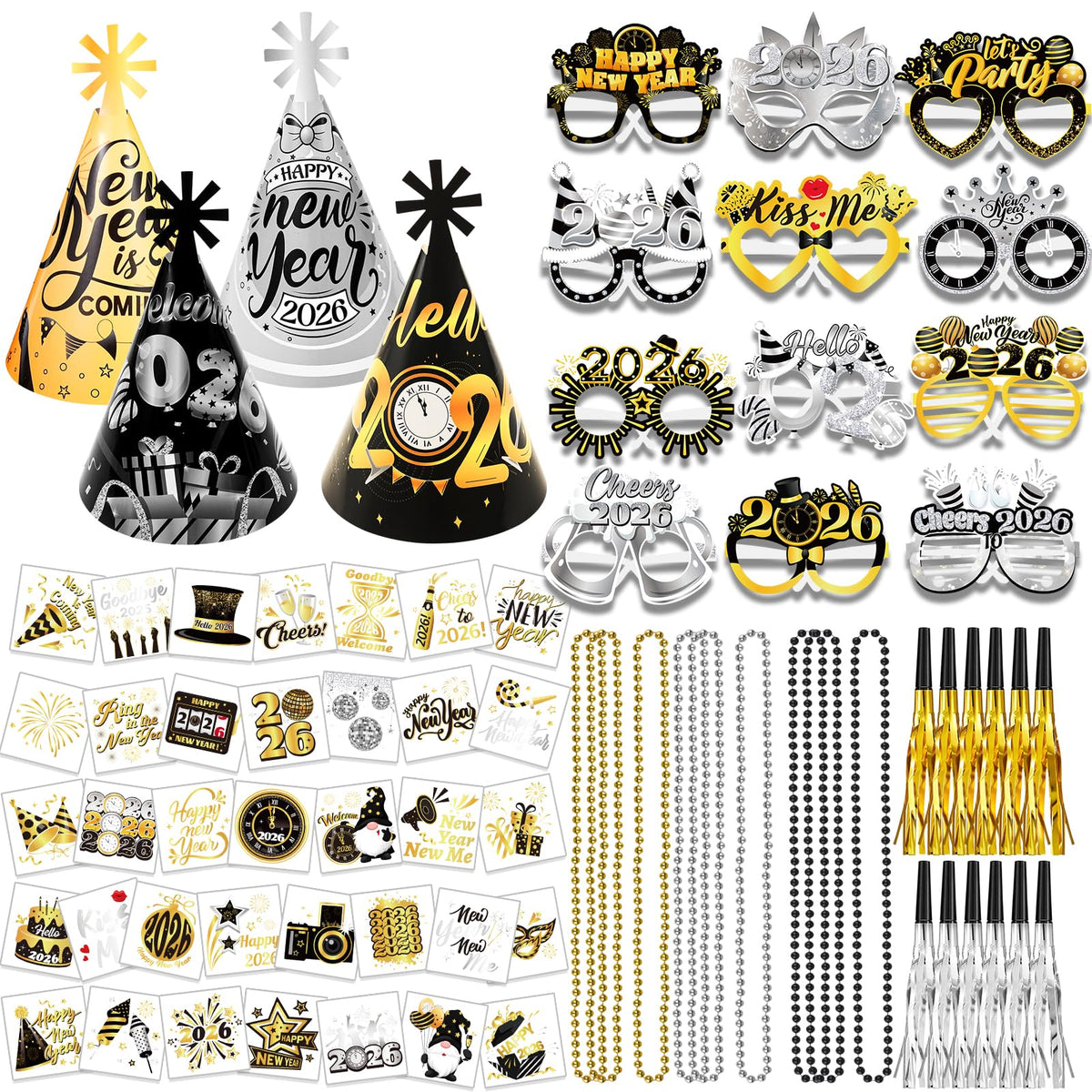 Howaf New Year hats with elastic straps for comfortable wear